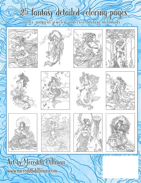 Magical Mermaids Coloring Book — Woodland Fancies The Art Of Meredith