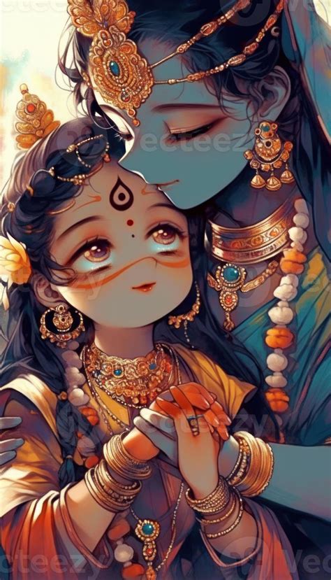 Radha Krishna Hindu God Cute Image 22692112 Stock Photo at Vecteezy