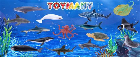 Toymany 24pcs Mini Sea Animal Figures Realistic Ocean Animals