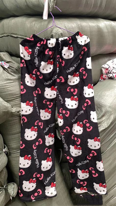 Hello Kitty Pajama Pants Hello Kitty Cute Pajama Pants Fluffy Bottoms Sanrio Pajama Pants