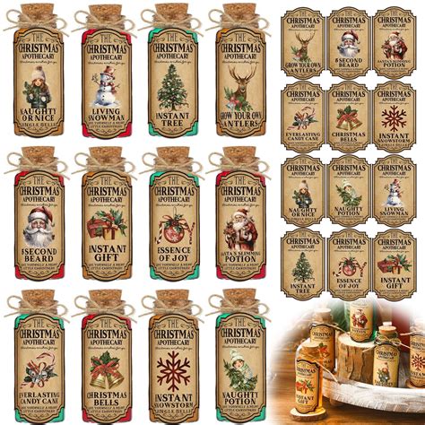 Yaomiao 49 Pcs Christmas Mini Potion Bottles Set Includes 24 Pcs 1 Oz