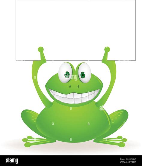 Cute Frog And Blank Sign Stock Vector Image Art Alamy