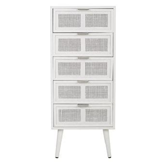 Chiffonnier Meuble De Rangement En Bois Coloris Blanc Longueur X