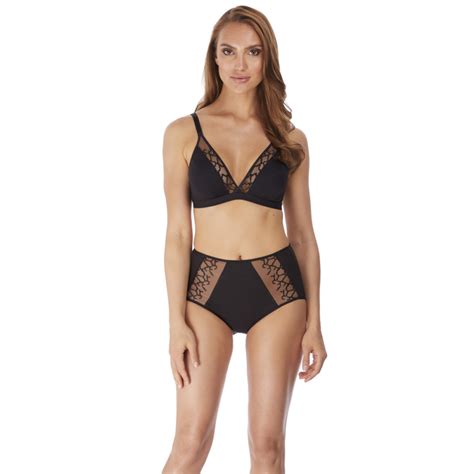 Culotte Taille Haute Noire Lisse Wacoal Lingerie Fitancy
