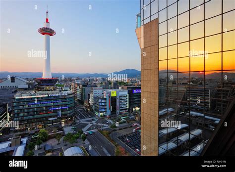 Downtown Kyoto at Sunset Stock Photo - Alamy