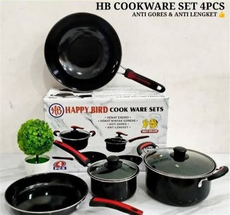 Jual Panci Wajan Set Enamel 4 Pcs Cookware Set Tutup Kaca Di Lapak EL