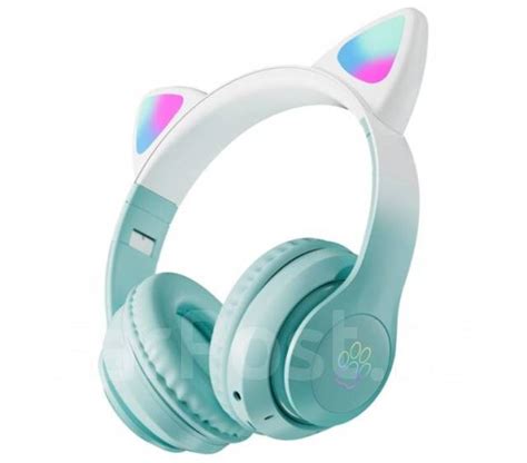 Наушники беспроводные с ушками кошки светящиеся CAT EAR STN-28 Pro ...