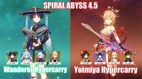 C0 Wanderer Hypercarry C0 Yoimiya Hypercarry Spiral Abyss 4 5