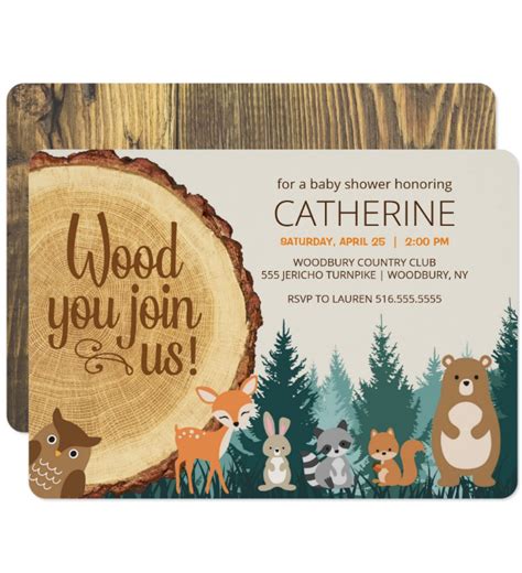 Woodland forest animals baby shower invitations – Artofit