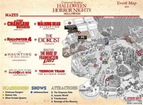 Universal Studios Halloween Horror Nights Map Any Tots