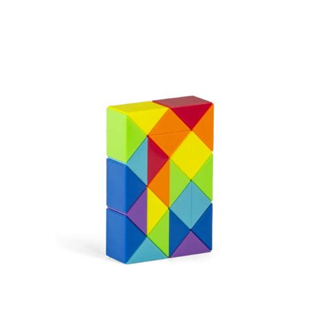 Rainbow Color Wedges Magic Snake Cube Twist Puzzle D Brain Teaser