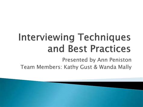 Ppt Interviewing Techniques And Best Practices Powerpoint