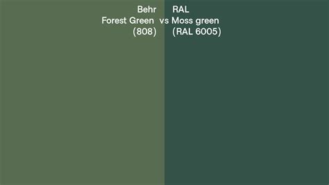 Behr Forest Green 808 Vs Ral Moss Green Ral 6005 Side By Side