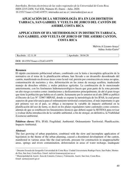 PDF APLICACIÓN DE LA METODOLOGÍA IFA EN LOS DISTRITOS TARBACA SAN