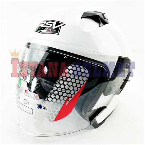 Jual Helm Rsv Sv White Glossy Double Visor Indonesia Shopee Indonesia