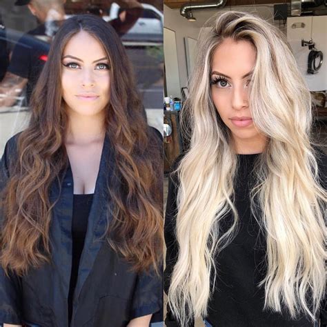 Blonde To Brunette Hair Color Before And After