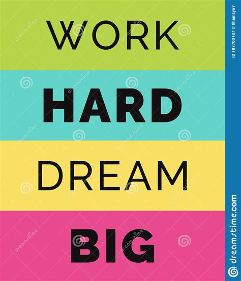 Work Hard Dream Big Creative Motivation Quote Vector Illustration