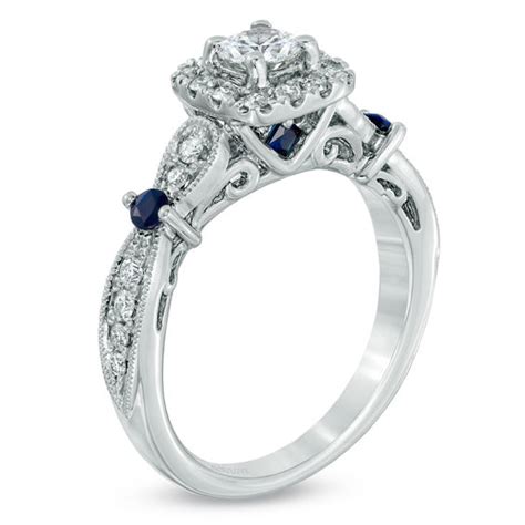 Vera Wang Love Collection 3/4 CT. T.W. Diamond and Blue Sapphire ...