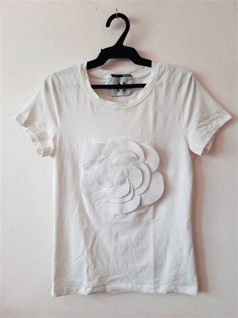 Chanel Camellia White Shirt Women S Fashion Tops Shirts On Carousell