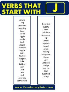 Verbs That Start With J In English Vocabulary Point