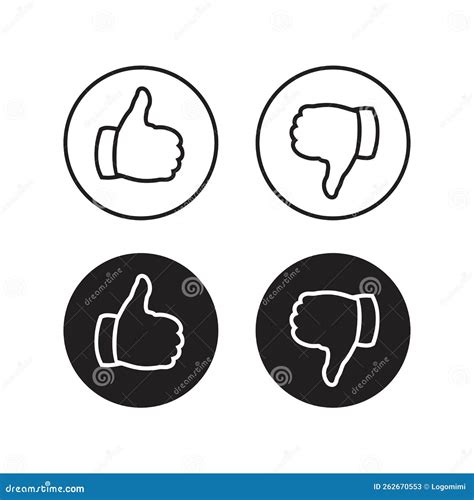 Thumb Up And Thumb Down Icon Set Vector Illustration Stock Vector