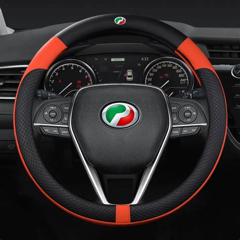 Perodua Leather Steering Cover 38cm Diameter Myvi Axia Bezza Aruz Alza