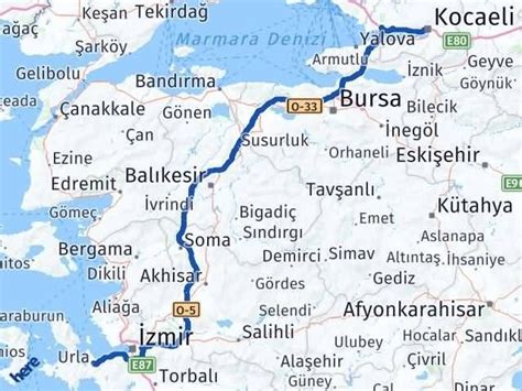 İzmir Urla Kocaeli Arası Kaç Km Saat Yol Tarifi