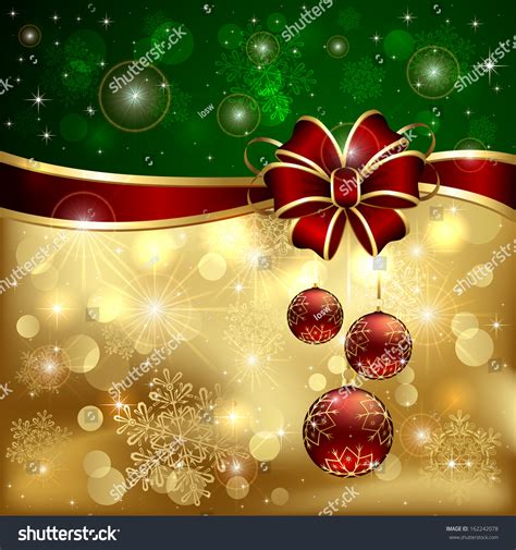 Green Gold Christmas Background Red Bow Stock Vector (Royalty Free) 162242078 | Shutterstock