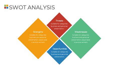 Swot Diagram With Four Different Colors And The Words Swot Google Slide Theme And Powerpoint ...