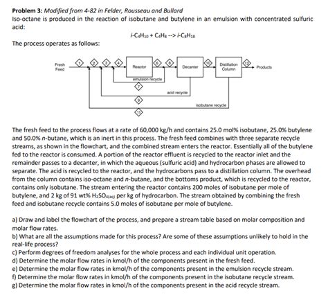 Solved Problem 3 Modified From 4 82 In Felder Rousseau And Chegg