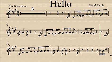 Hello Alto Saxophone Play Along Sheet Music Partitura Youtube