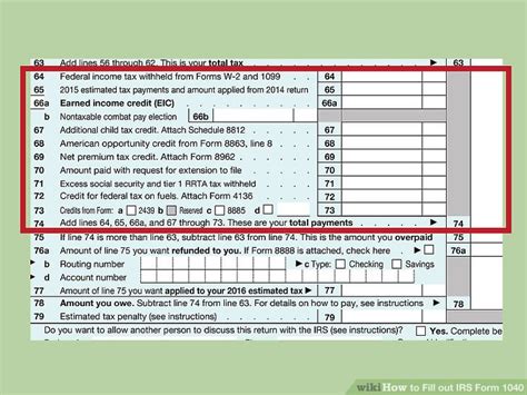 How To Fill Out Irs Form 1040 With Form Wikihow