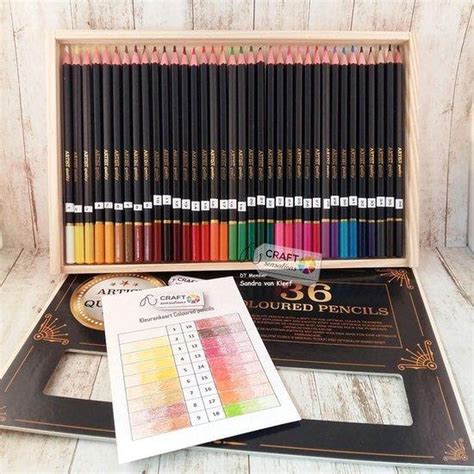 36 Professionele Kleurpotloden In Houten Opbergdoos Coloured Pencils