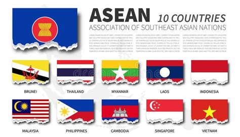 ASEAN flag Association of Southeast Asian Nations and membership on ...