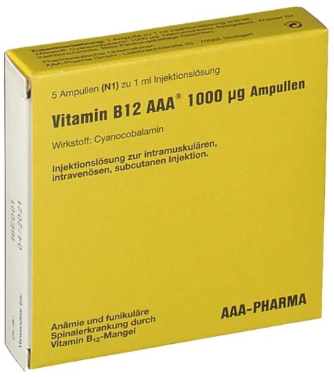 Vitamin B12 AAA 1000 µg Ampullen 5 x 1 ml ab 2 98 Preisvergleich