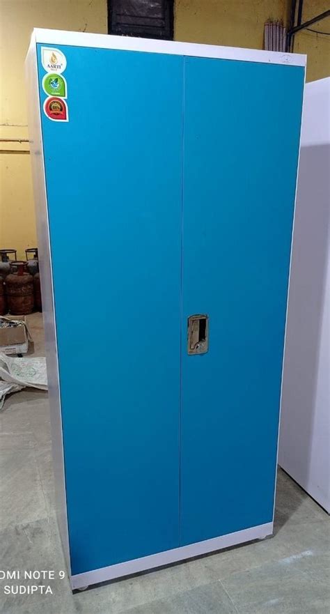 With Locker Blue Double Door Mild Steel Almirah 5 Shelves Without