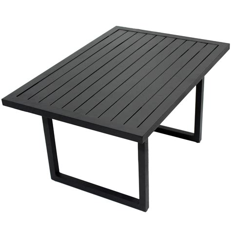 New Black Randgris Outdoor Aluminium Coffee Table Ebay