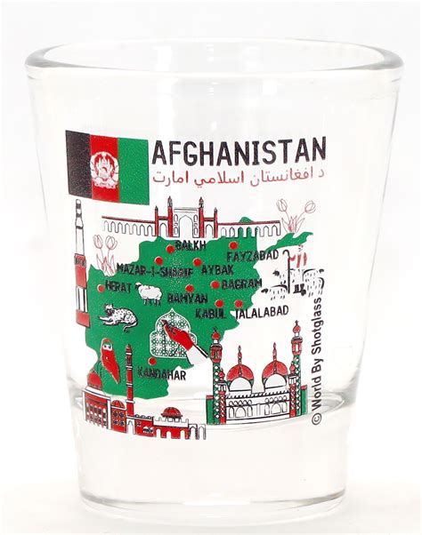 Afghanistan Landmarks and Icons Collage Shot Glass