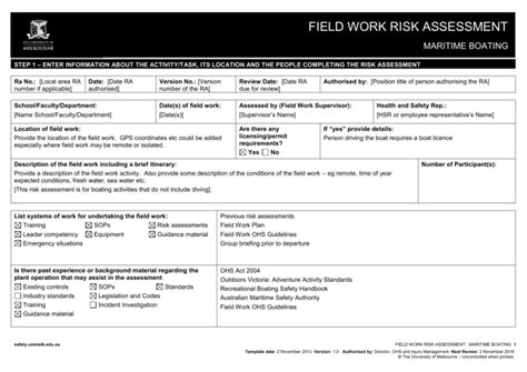 Plant Risk Assessment Form Printable