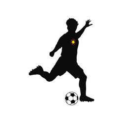 Football soccer player silhouette man in action Vector Image