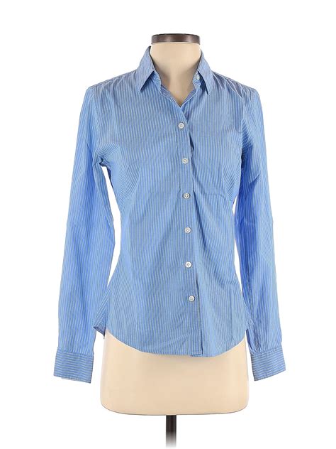 Banana Republic Checkered Gingham Blue Long Sleeve Button Down Shirt