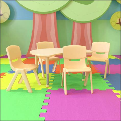 Daycare Table With Built In Chairs - Chairs : Home Decorating Ideas # ...