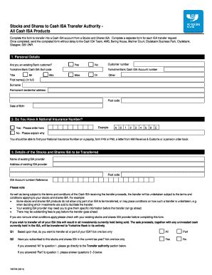 Fillable Online Online Ykbonline Co Stocks And Shares To Cash Isa