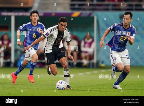 Doha Qatar November Jamal Musiala Of Germany Drives The Ball