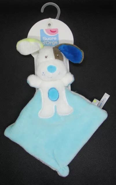 DOUDOU PLAT CHIEN Bleu Blanc Sucre D Orge Neuf EUR 12 00 PicClick FR