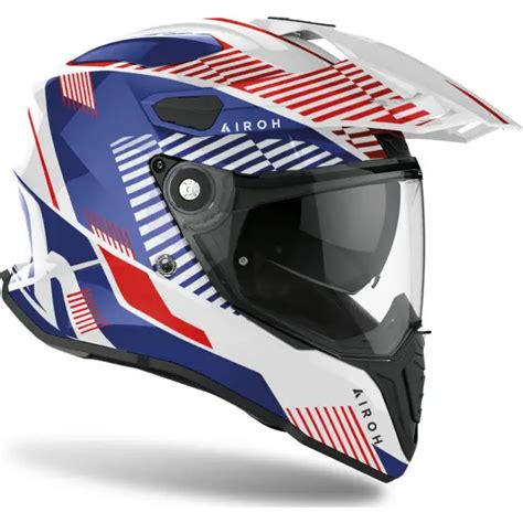 Casco Integrale Touring Airoh Commander Boost Blu Bianco Rosso