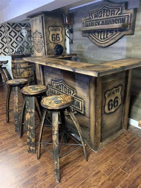 Pin By John Jones On Harley Davidson Diy Home Bar Man Cave Bar