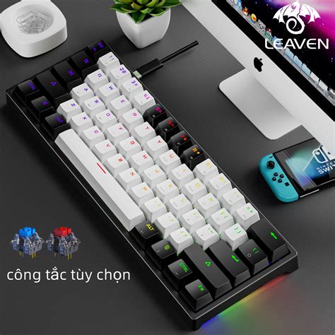 Bàn phím cơ leaven k620 pro rgb hiệu ứng ánh sáng led đèn led cao