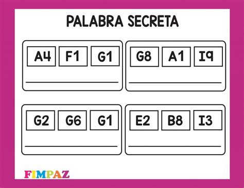 Juegos De Lectoescritura Para Imprimir Encuentra La Palabra Secreta