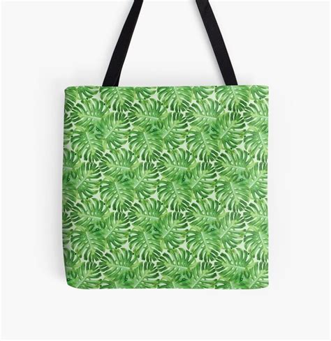 Monstera Deliciosa Leaves Pattern 08 Tote Bag For Sale By PinkNBluish